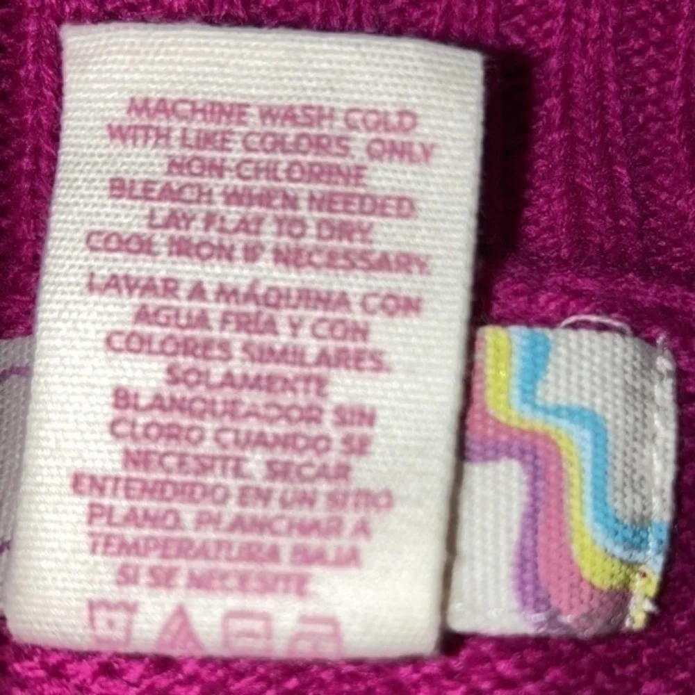 OP size large 11/13 jrs pink sweater super soft with wide oval neck to shoulders